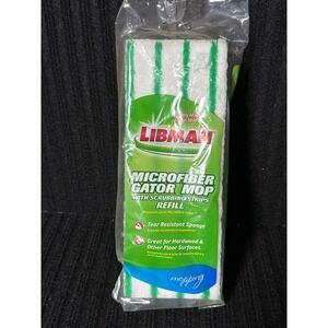 Libman Microfiber Gator Mop Refill with Scrubbing Strips White Green
